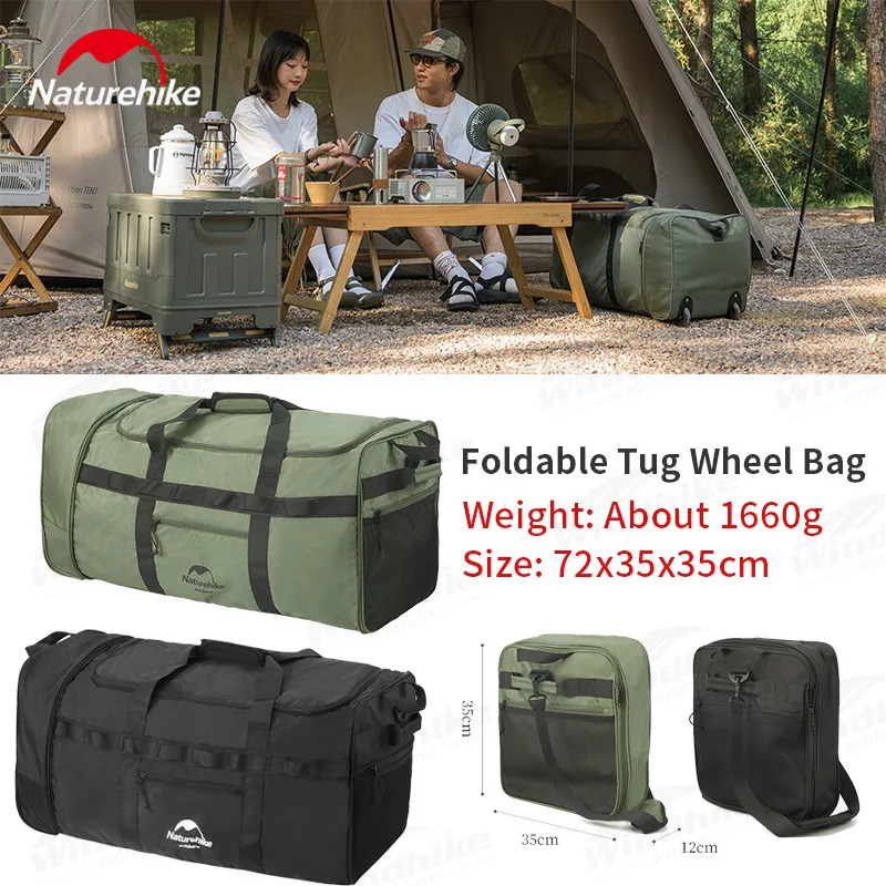 Naturehike XS03-Tent Equipment Bag 88L High-Capacity Pulley Trunk Portable Camping Sundries Storage Handbag 1.66kg Tugboat Bag