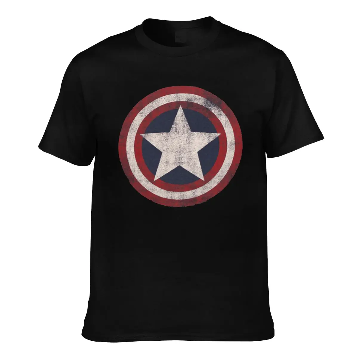 Shield American Flag Pure T Shirt Man Country Symbol Basic T-Shirt Crewneck Summer Tees