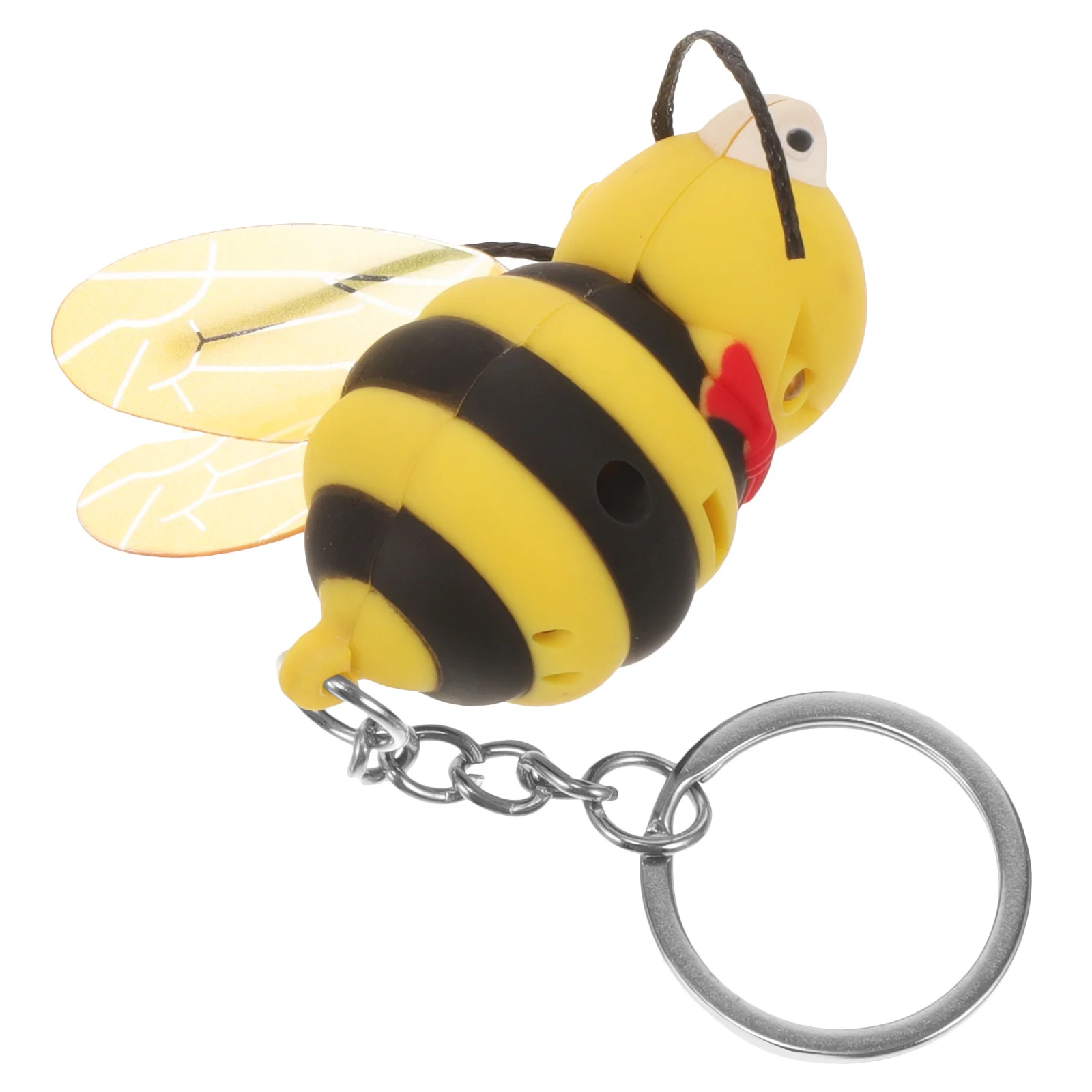 

Innovative Electronic Bee Shaped Keychain Yellow Black Light Sound 50x40x30cm ABS Material LED White Ag10 Batteries Included