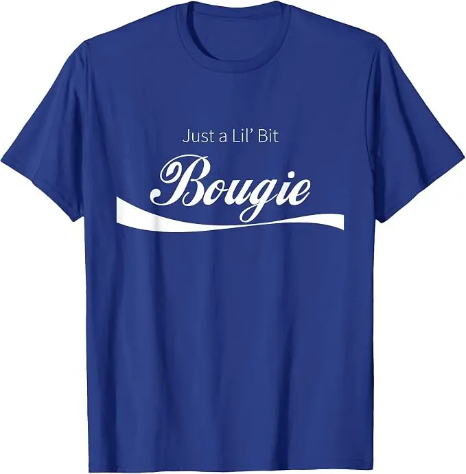 Just A Lil' Bit Bougie Lustiges, schäbiges, schickes Text-T-Shirt mit Y2k-Schriftzügen, personalisiertem Spruch, weiches Baumwoll-Kurzarm-T-Shirt – Detail 7