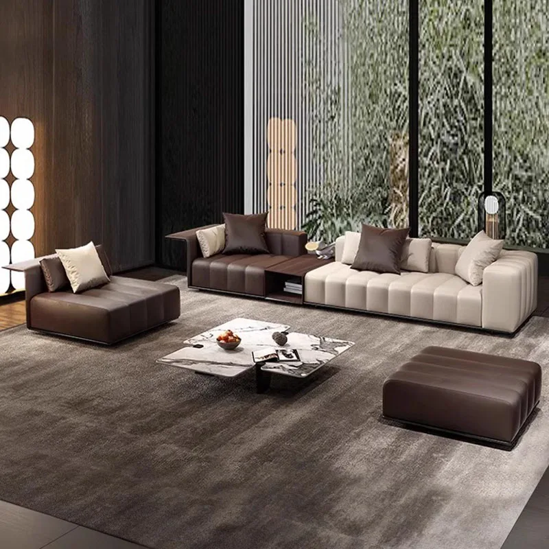 

Grande Sectional Living Room Sofas Recliner Minimalista Modern Luxury Sofa Leather Chaise Longue Canape Salon Nordic Furniture