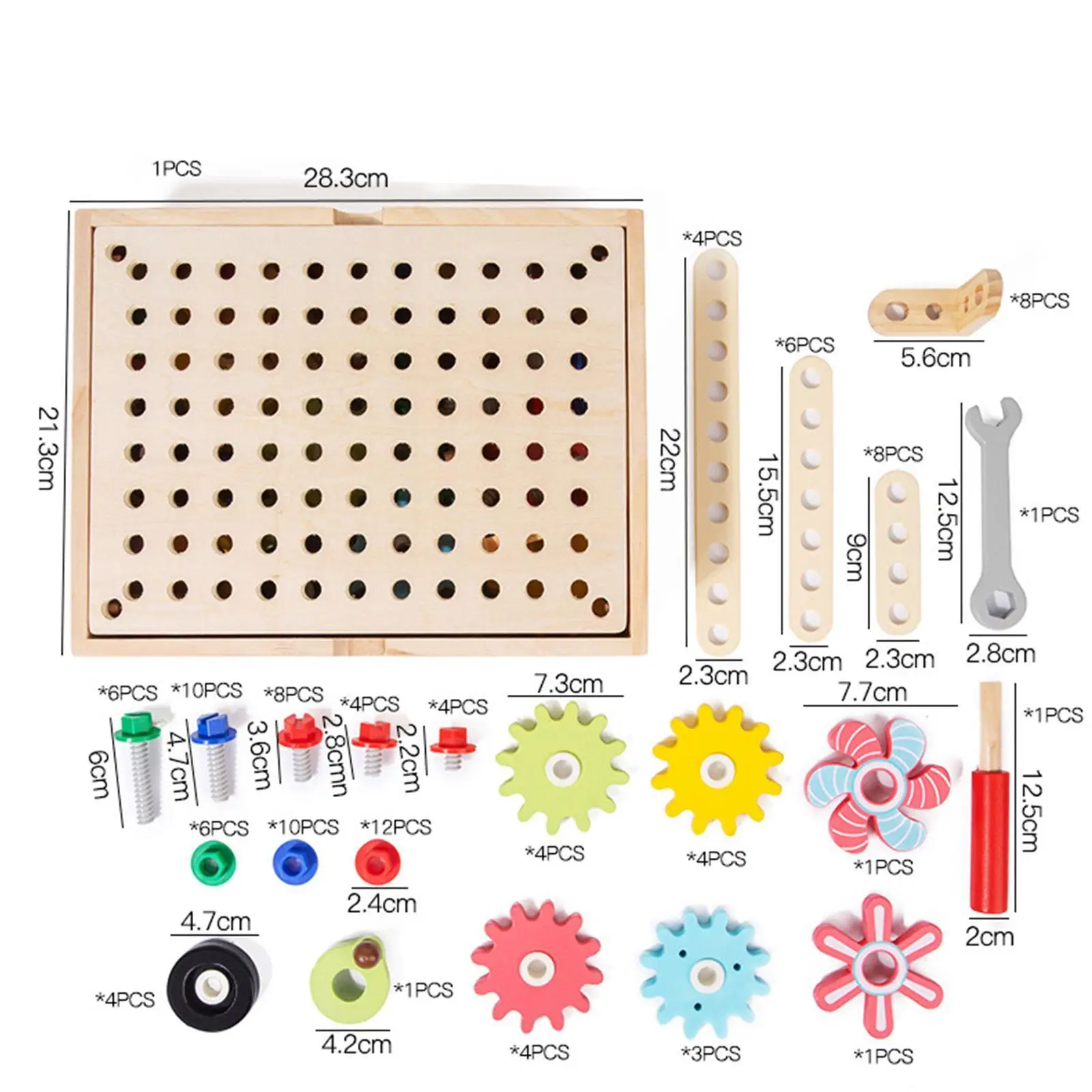 Jouets engrenages en bois blocs de construction ensemble de jouets d'apprentissage coloré jeux de puzzle pour 2 3 4 5 ans fête garçons filles, enfants