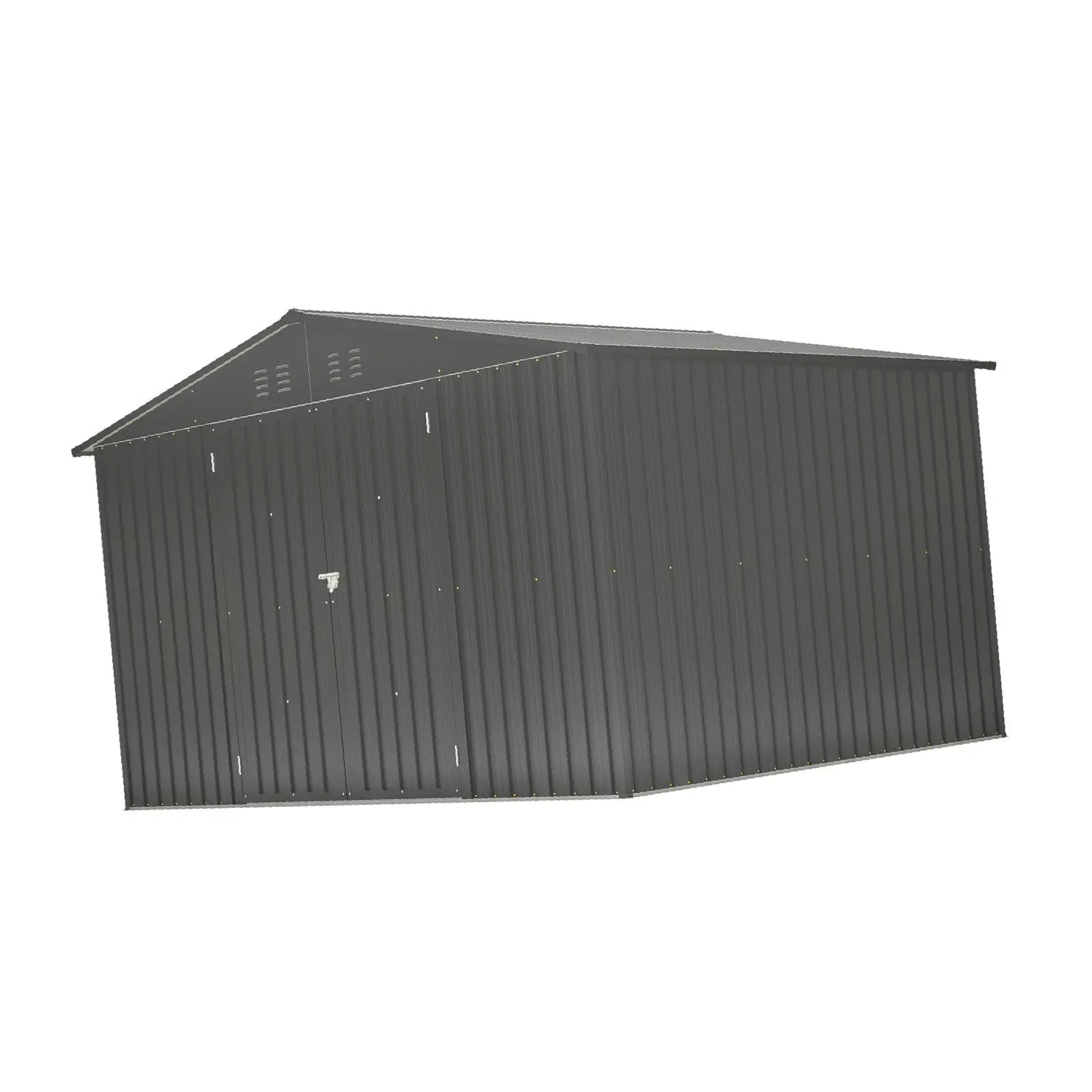 

Современный металлический сборный сарай для хранения на открытом воздухе с запирающимися дверями, большой хозяйственный садовый навес для хранения на заднем дворе