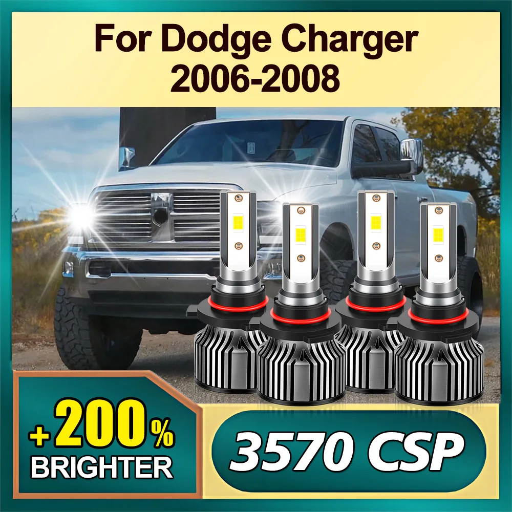 

2 шт. 6500k автомобильный турбовентилятор фары авто освещение 9005 Hi 9006 ближний свет 3570 CSP для Dodge Charger 2006-2008 супер яркий 20000LM
