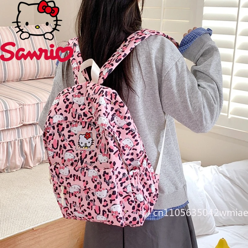 Hello Kitty 2026 New Women's Backpack Fashion High Quality Student Backpack Cartoon Versatile Multi Functional Travel Backpack