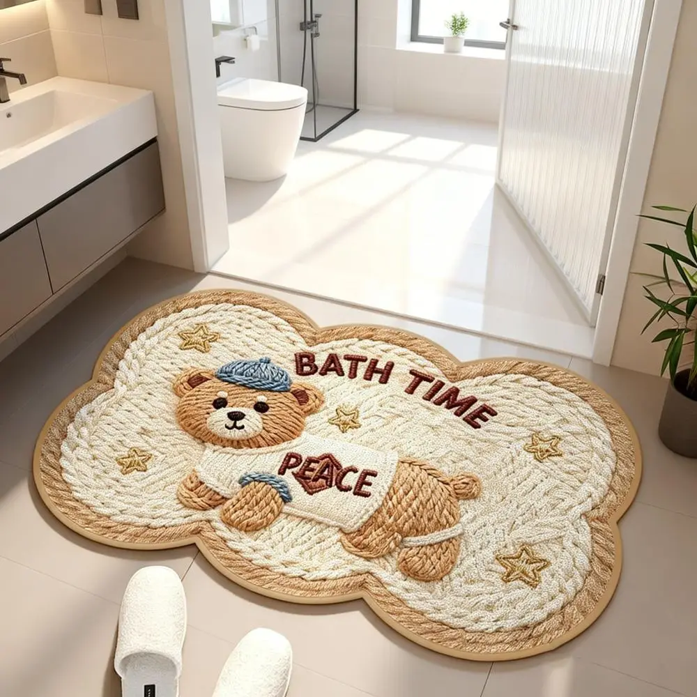 New 40*60cm Bath Mat Dirt-scraping Surface Non-slip Backing Doormat Non-slip Household Floor Protection Mat Home Decoration