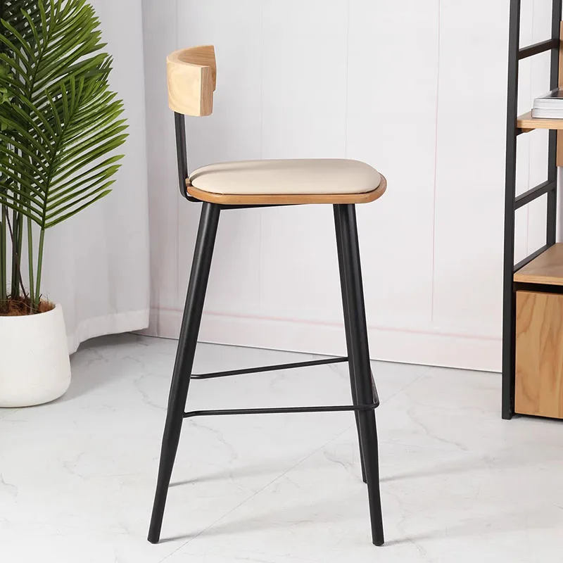 Sgabelli da bar alti con schienale in legno rilassante nero lungo banchi reception sedie da bar mobili nordici Bancos De Bar Lounge Suite