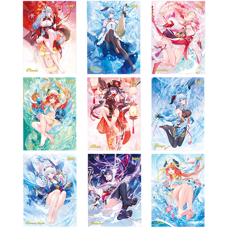 

Diy 9Pcs/set Genshin Beelzebul Yae Miko Nilou Ganyu HuTao Flash Card Self Made Classic Game Anime Collection Cards Gift Toys