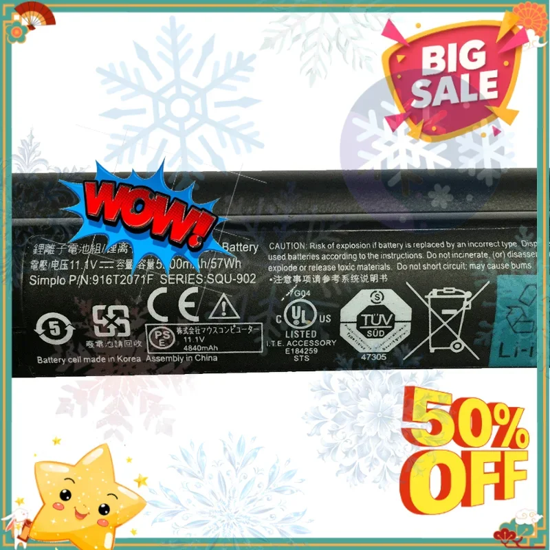 SWZY New Laptop Battery for LG SQU-902 SQU-904 CQB901 CQB904 A520 Laptop Battery 11.1v 5200mAh 57WH Laptop Parts