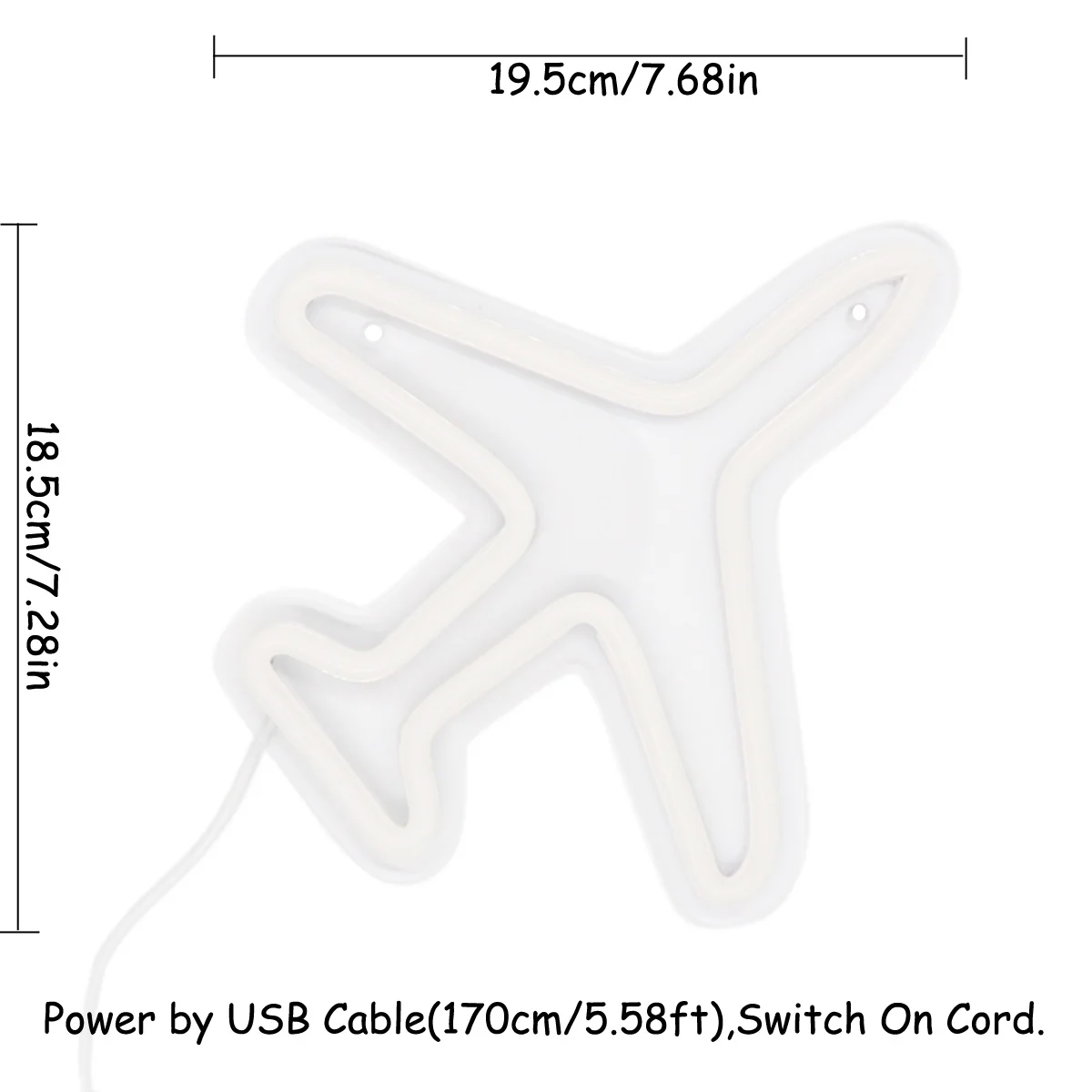 Letrero de neón LED de pared de avión alimentado por USB, luz nocturna para habitación, fiesta, tienda, Pub, Club, galería, estudio, decoración, 5V,