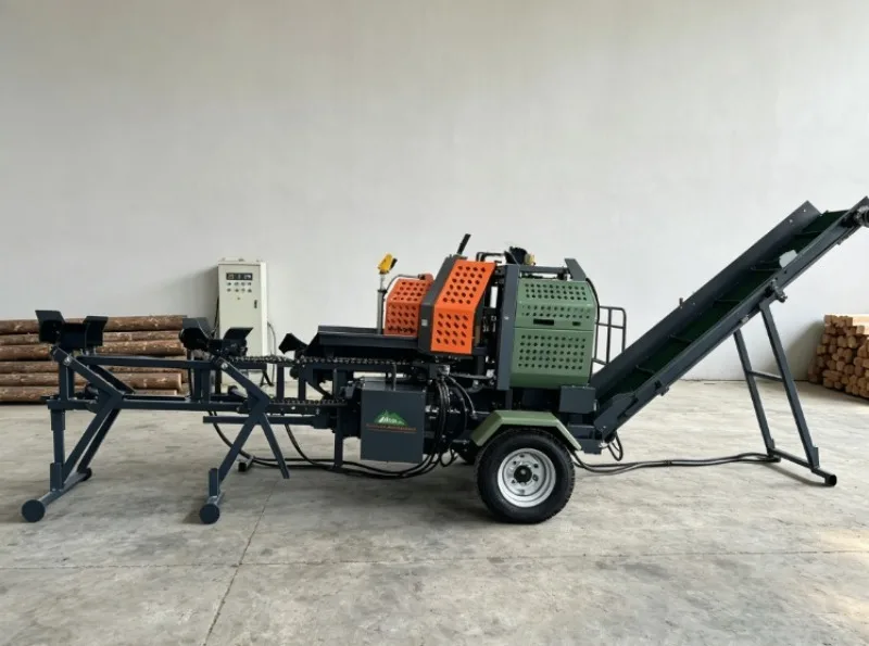Dual Action Hydraulic Wood Splitter 20Ton Trailer Type Log Splitter For Outdoor Field Firewood Processing Projects