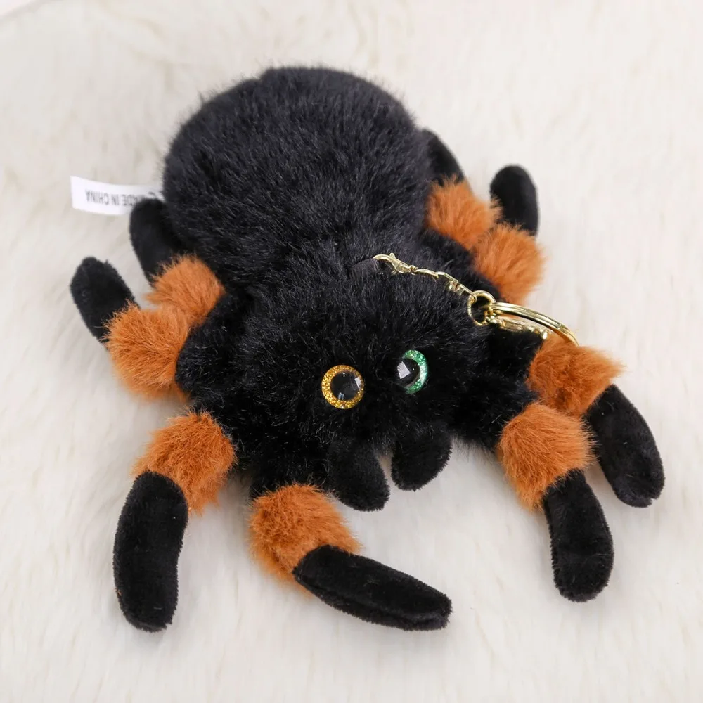 

PP Cotton Color Spider Doll Keychains Fluffy Simulation Colored Eye Spider Plush Pendant Hanging Ornaments Cartoon