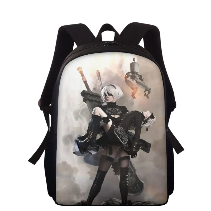 YoRHa No. 2 Type B 15” 3D Print Kids Backpack Primary School Bags for Boys Girls Back Pack Students School Book Bags