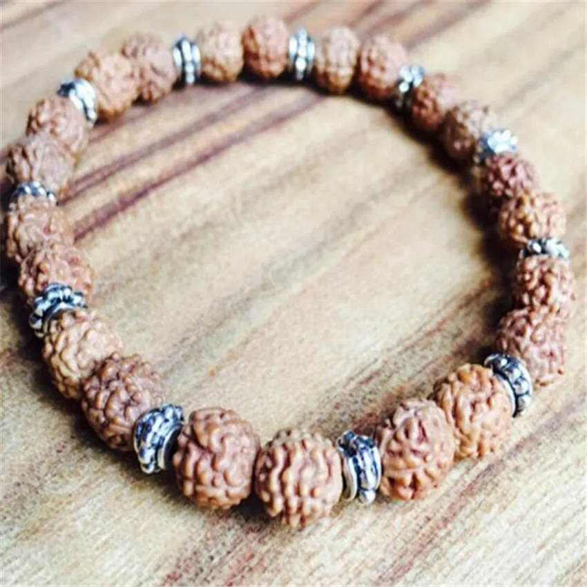 

8mm Rudraksha Bracelet Eco-friendly Handmade Karma Jewelry Lovers Ethnic Link Bangle Prayer