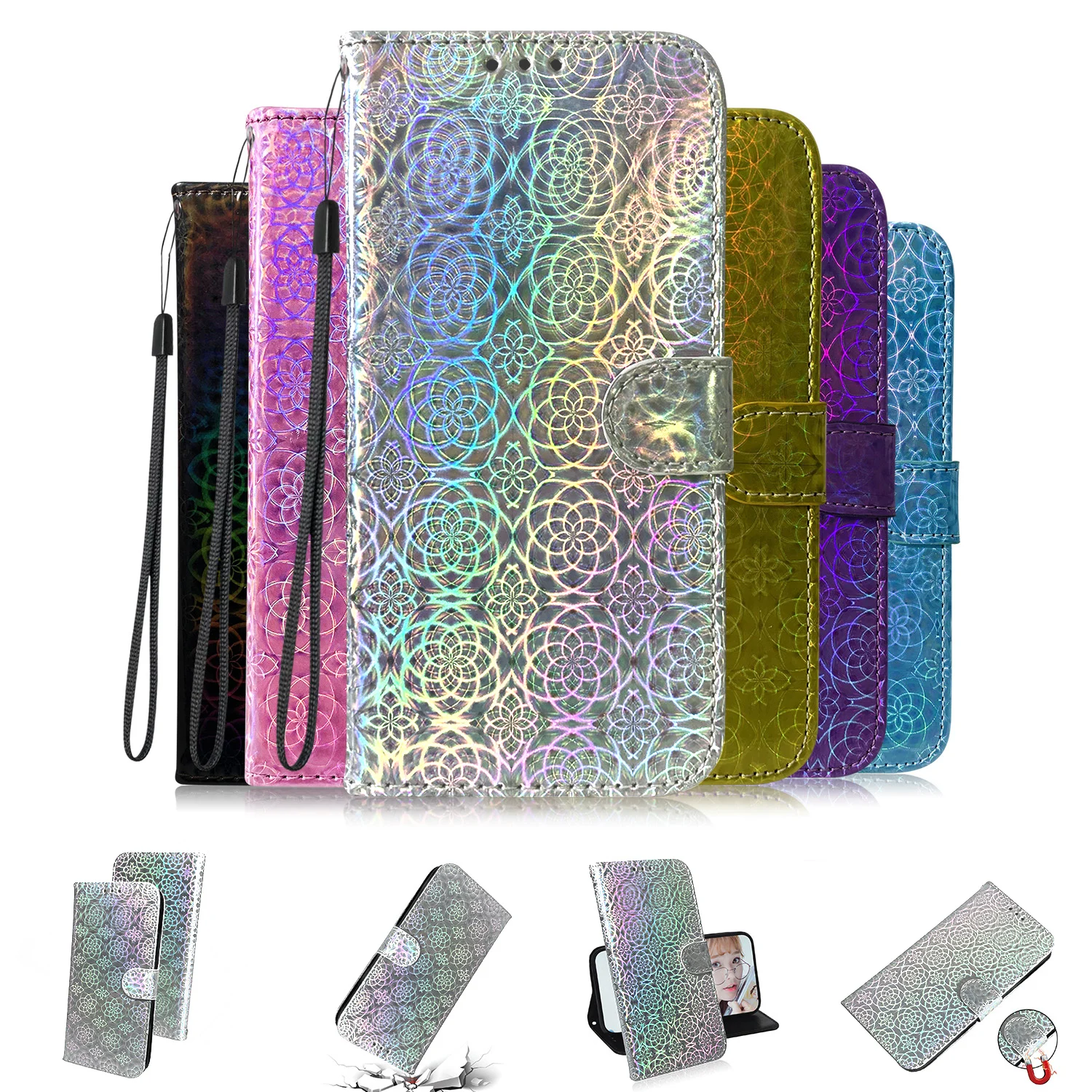 

Bling Glitter Slim Wallet Flip Case for Tecno Pop 6 Tecno Camon 19 Neo Spark 9 Pro Camon 19 Pro POP 6 GO Leather Phone Cover