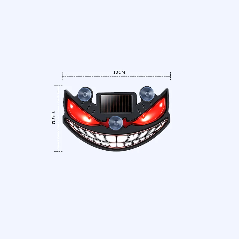 Demon's Eye Solar LED Car Warning Light Vibration Light Sensor Auto Glow Joker Face Ambient Lamp Cup Installation Car Decoration - view 6