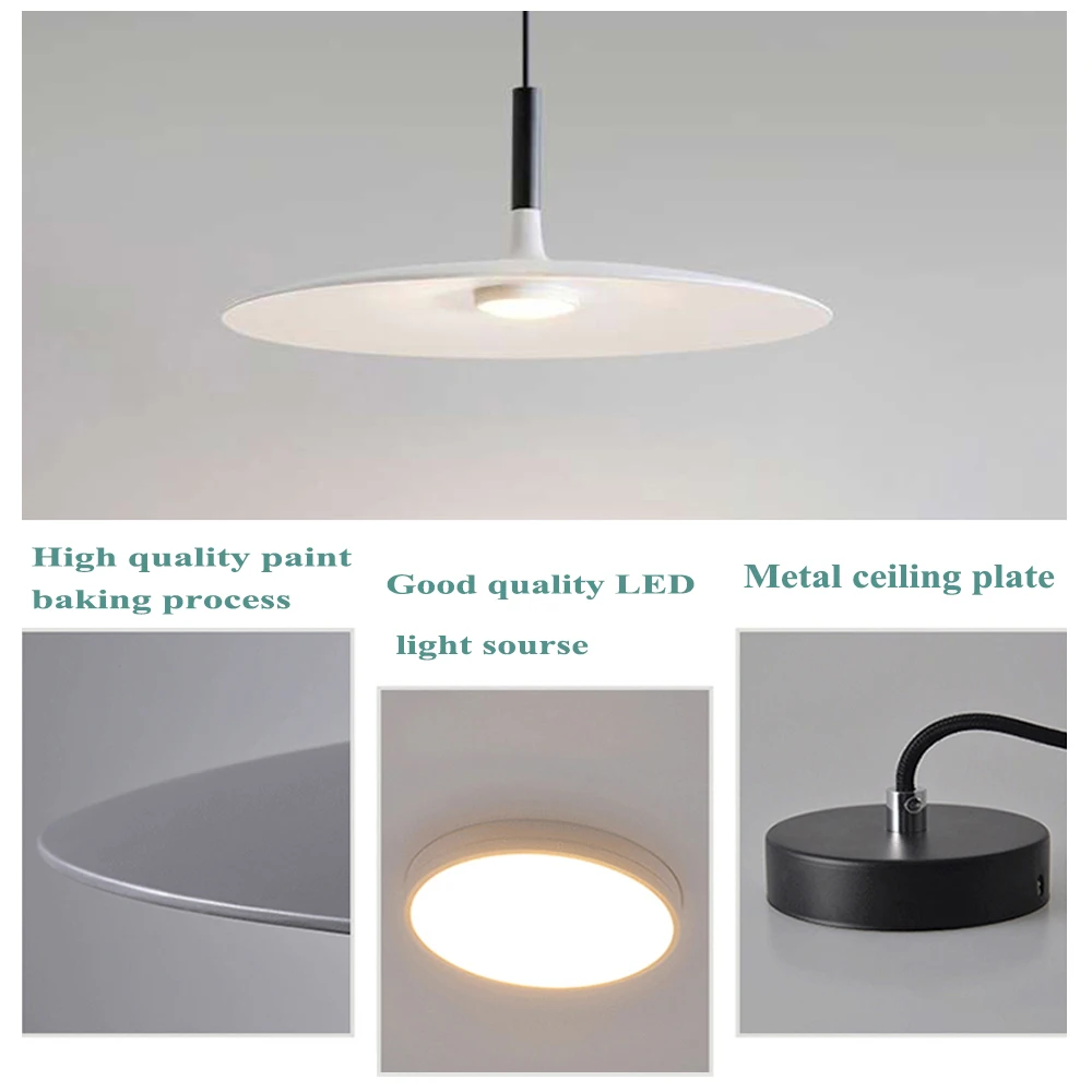 Luces colgantes nórdicas, lámparas LED de techo minimalistas modernas, OVNI, de lujo, personalidad creativa, cafetería, Bar de una sola cabeza