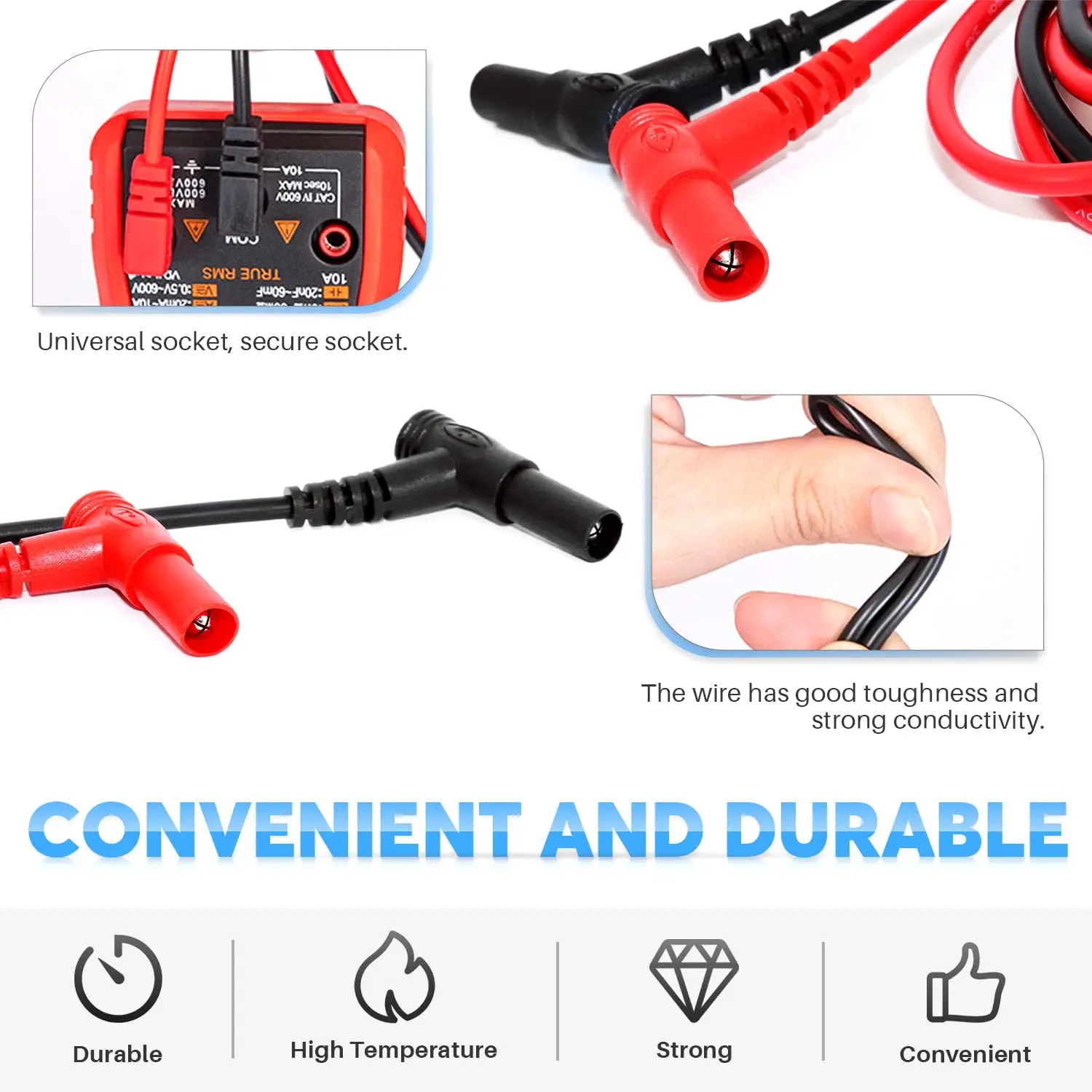 Alligator Clips To Banana Plug Test Cable Lead Connector Dual Probe Crocodile Clip Electrical Test Lead for Multimeter Testing