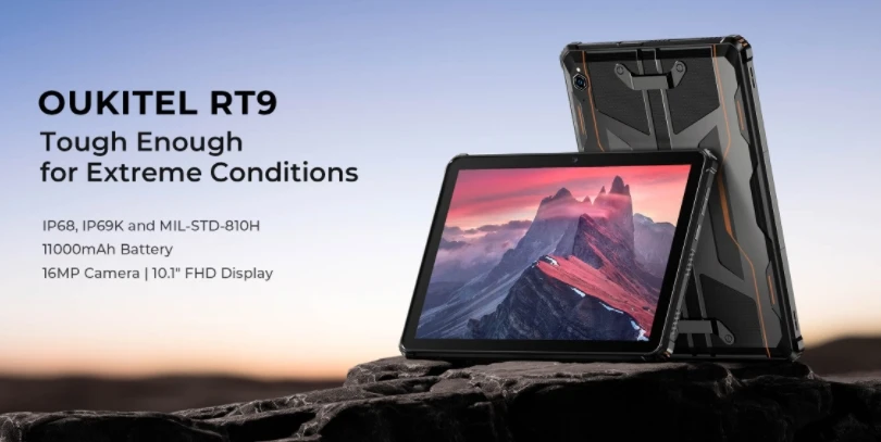 

Smart Tablets OUKITEL RT9, CPU T606 120Hz 10.1-inch, 4G Rugged Tablet ,Tough Enough for Extreme Conditions, 6GB RAM, 256GB ROM