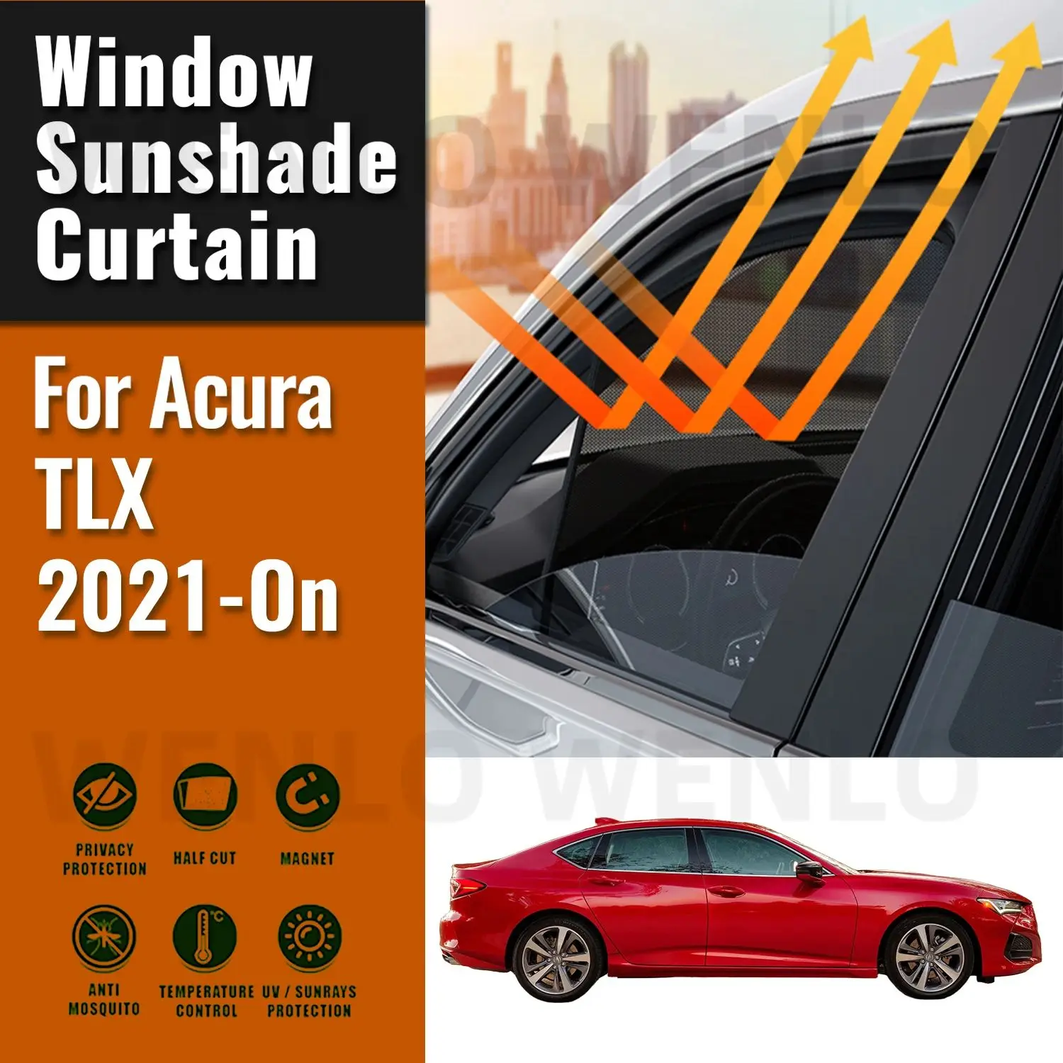 アキュラ-tlx-2021-2022-2023-2024-2025-車用サンシェード-バイザー-フロントガラスフレームカーテン-リアベビーサイドウィンドウサンシェードシールド