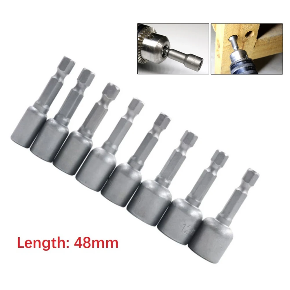 1pc 6-13mm Impact Socket Magnetic Nut Screwdriver 1/4\