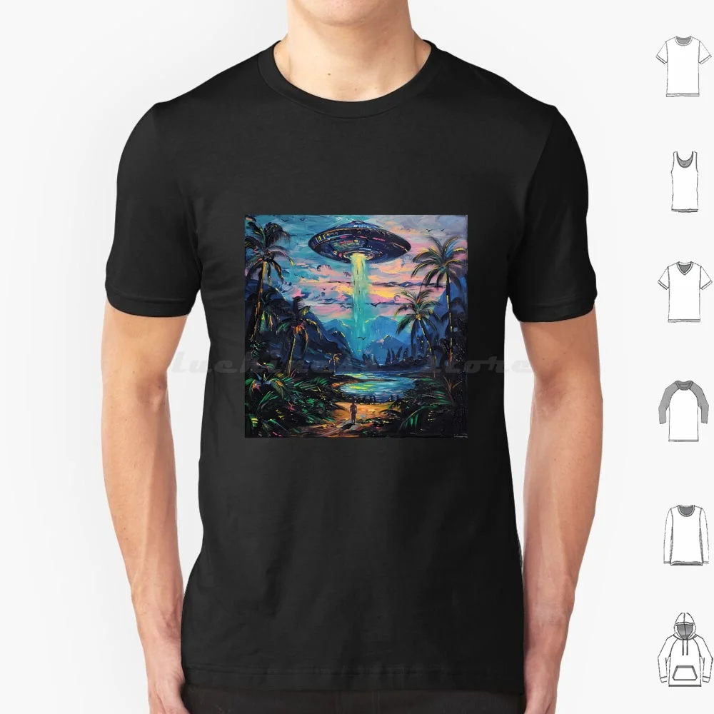 Abduction T Shirt 6xl Cotton Cool Tee Ufo Abduction Abduction Space Flying Saucer Funny Area 51 Spaceship Sci Fi