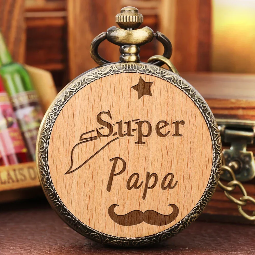 I migliori regali per la festa del papà Regalo pratico per papà I Love Dady Orologio da tasca a tema Collezione di orologi con catena in vita con ciondolo al quarzo