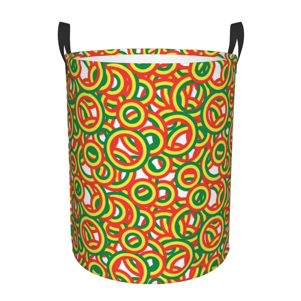 Rasta Stripe Color Laundry Hamper Large Storage Basket Jamaican Girls Boys Toy Organizer