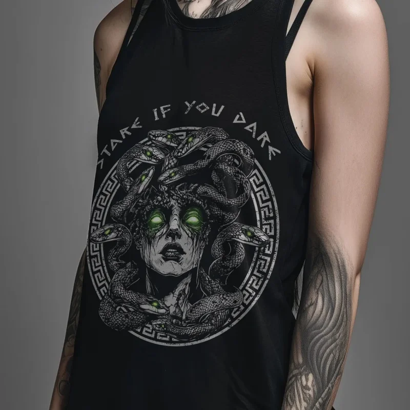 3D Printed Gothic Skull Demon Angel Graphic Tank Tops For Men Dark Occult Art Tees Summer Casual Oversized Sports Street Vest