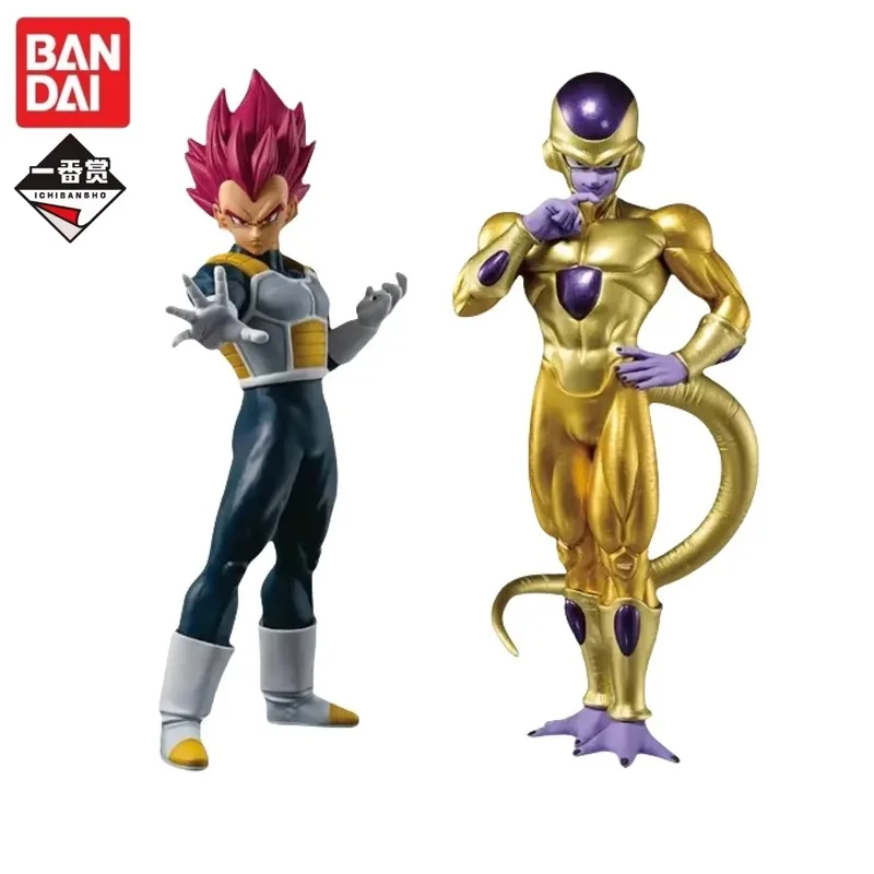 

In Stock Original Bandai Dragon Ball Ichiban Kuji Back To The Theater Golden Frieza Super Saiyan God Vegeta Figure Model Gifts