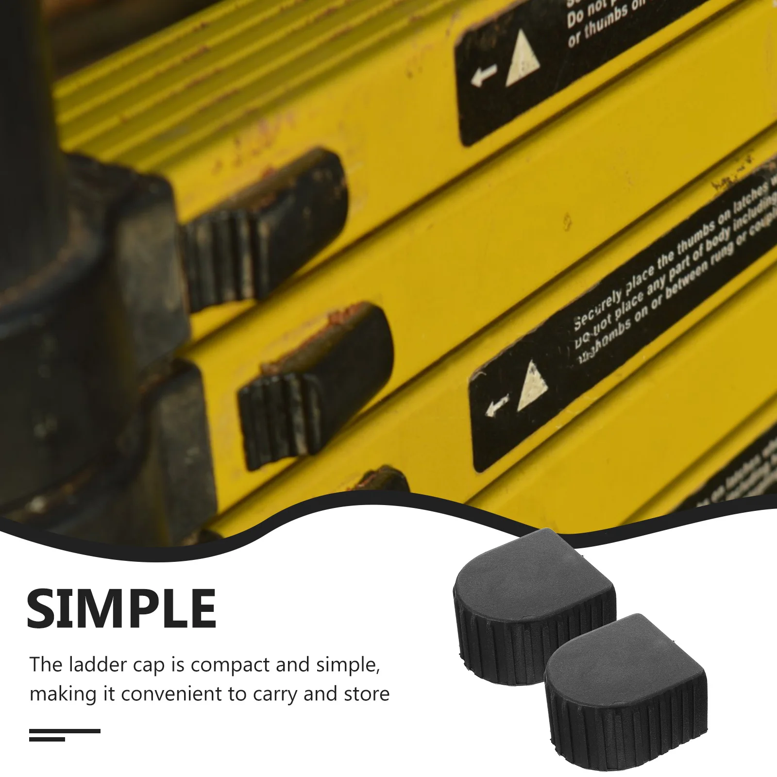 

2Pcs Aluminum Alloy Ladder Cover Telescopic Thickening Caps End Covers Black Top Protector Pads Accessories Gardening Stabilizer