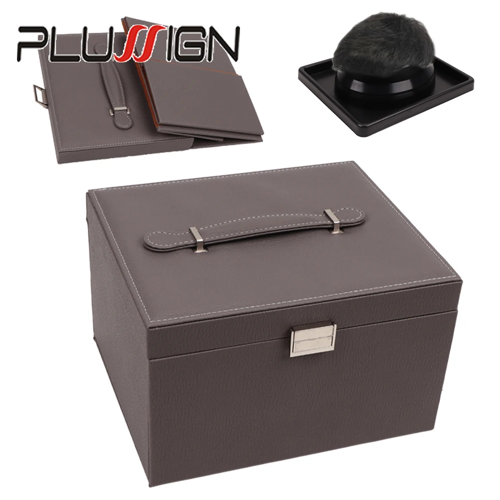 

Wig Storage Folding Box With Top Handle Carring Case For Display Wigs 24.5*21*16Cm Anti Dust Wig Storage Box With Display Head