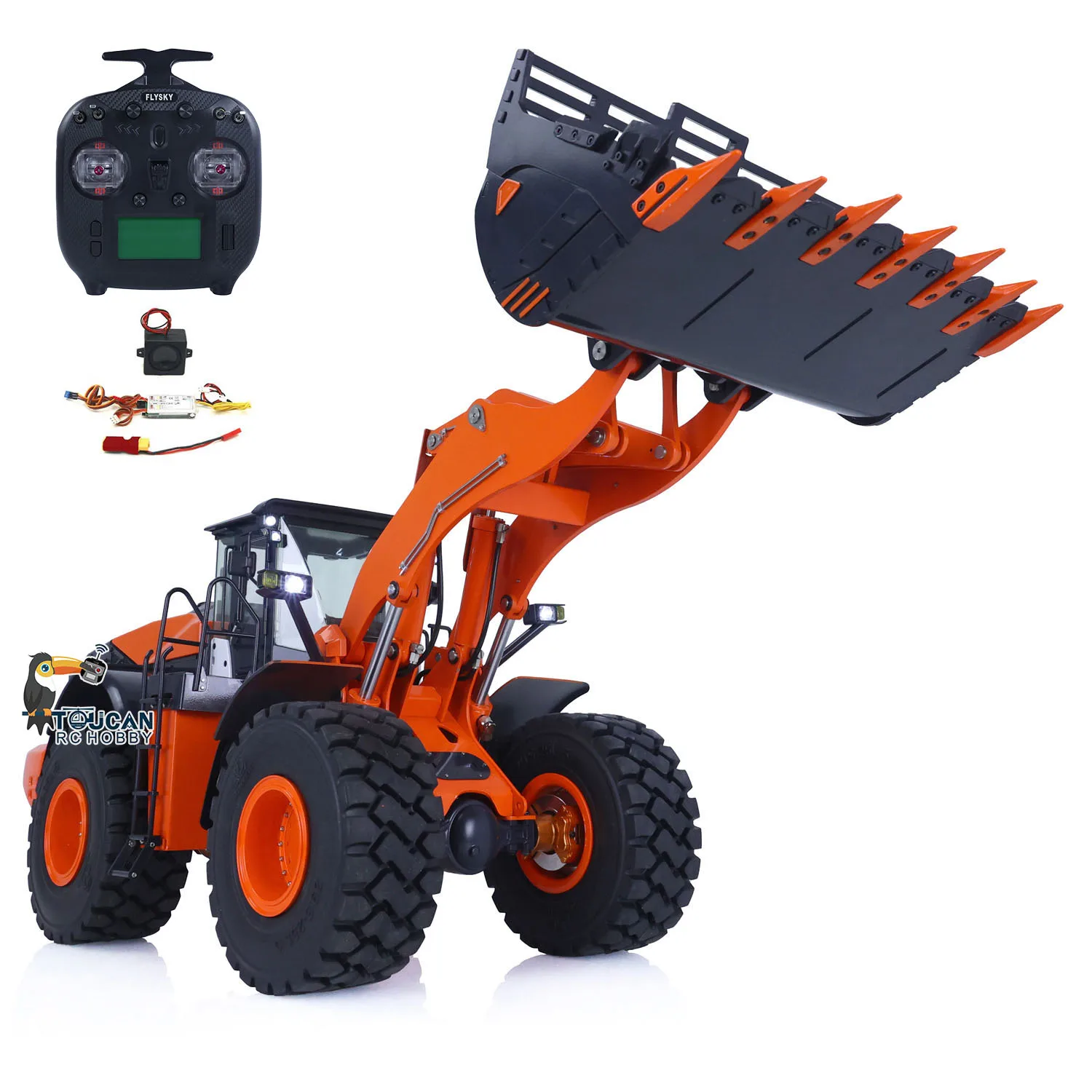 JDM 1/14 198 ZW370 Hydraulischer Metall-RC-Lader, elektrischer Erdbeweger, Fahrzeuge, Modell TOUCAN, bemalte Maschine, Sound, Licht, Spielzeug TH22618