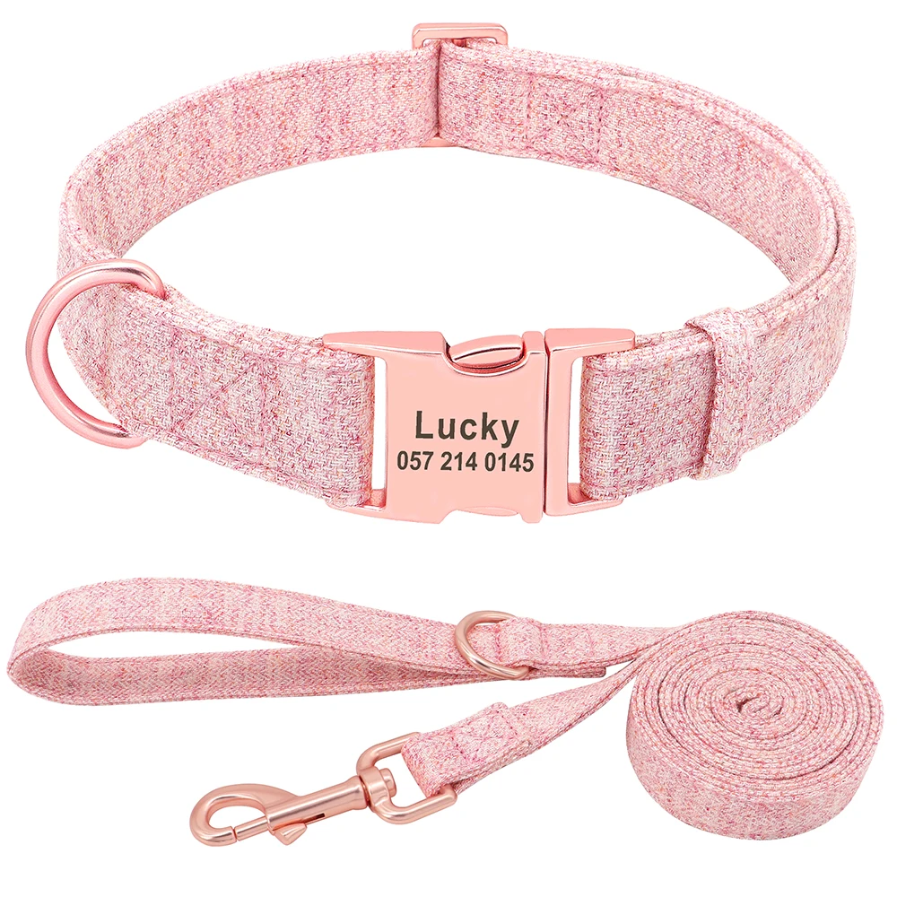 Personalized Dog Collar Custom Nylon Dog Collar Engraved Name ID Adjustable For Small Medium Large Dog Chihuahua Pitbull