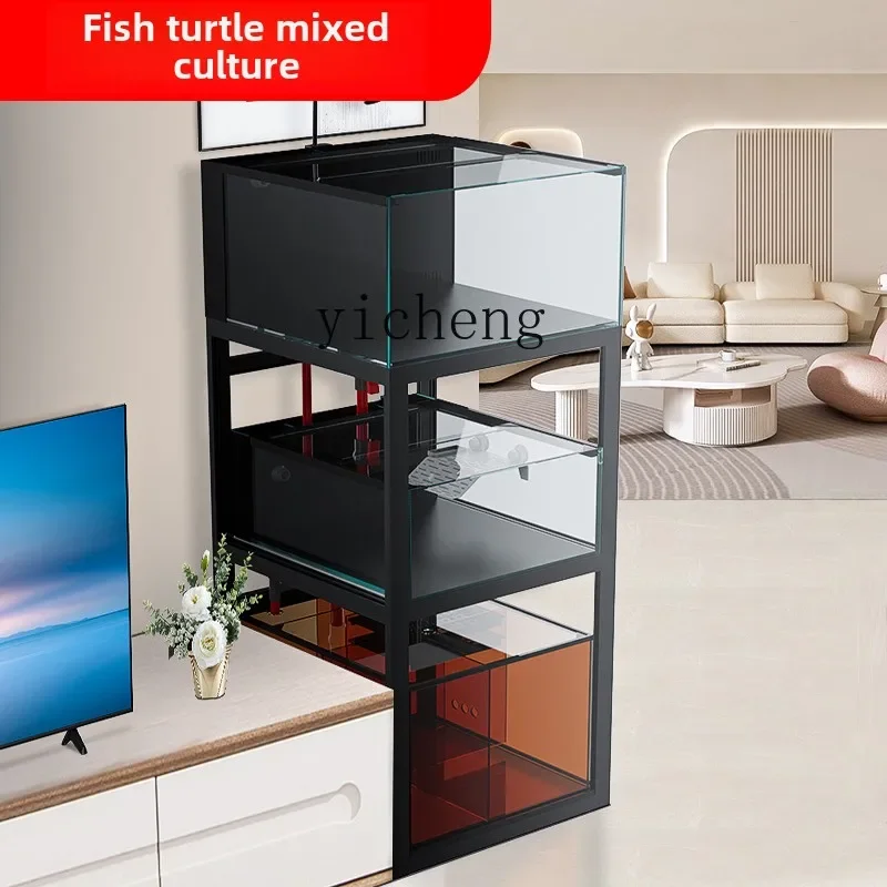 ZC amphibious tank double bottom filter fish tank new living room ecological glass tank bottom cabinet household