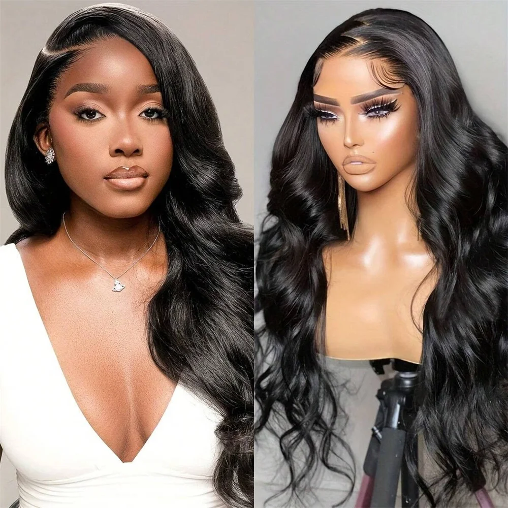 

32Inch 13x4 Lace Frontal Wig 200 Density Body Wave Wigs Human Hair Transparent Lace Pre Plucked Virgin Human Hair Wigs For Women