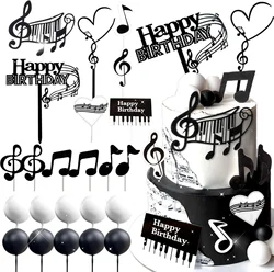 JeVenis Guitar Cake Toppers Rock Music Cake Topper Music Notes Balls Cake Decorations for Musician birth Party Rock Theme Party