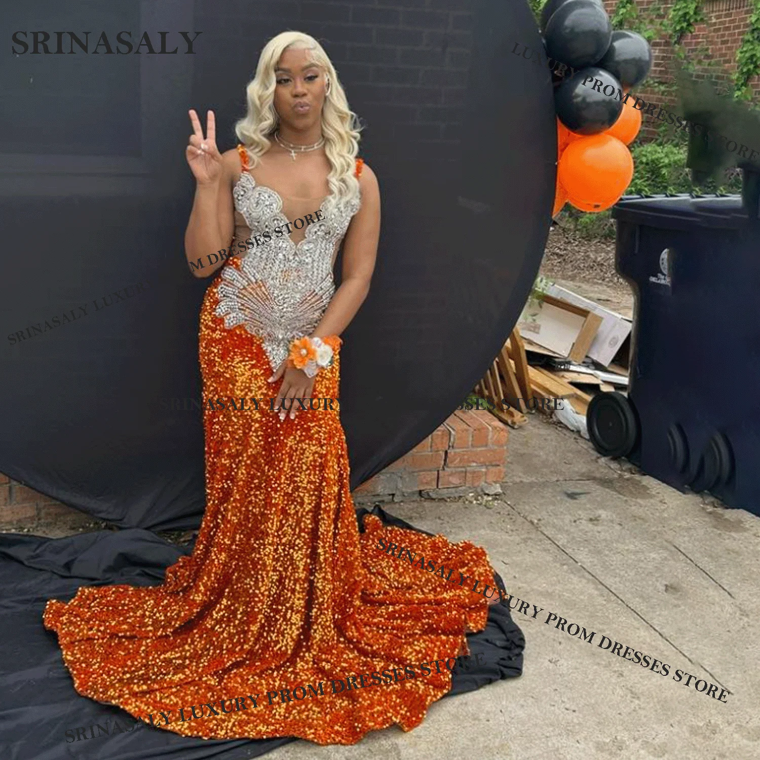 الأفريقية الفاخرة Aso Ebi حورية البحر فساتين لحضور الحفلات الموسيقية الماس كريستال ثوب مسائي طويل الترتر فتاة سوداء رائعة فستان حفل زفاف