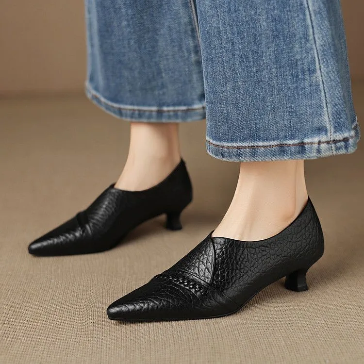

Fashion Pointed Toe Thin Heel Women Office Pumps Shallow Slip on Party Dress Shoes 2026 New Spring Autumn Commuter Footwear