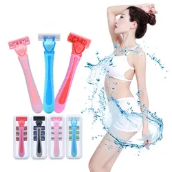 Color lamb tragbare Frauen Rasiermesser Rasiermesser Set manuelle Bikini Rasierer Haarentferner für Damen privaten Körper mit Hautpflege patronen