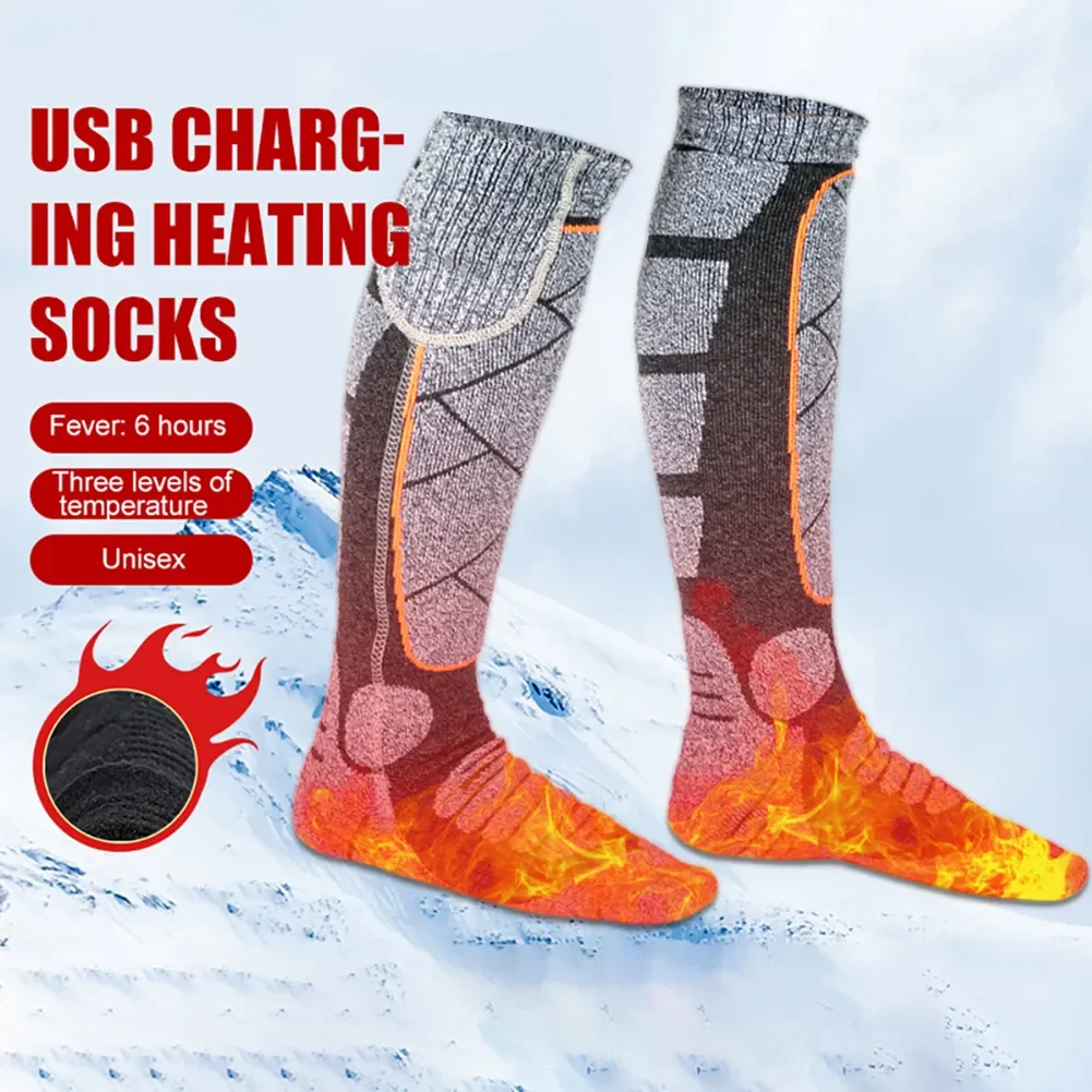 

Unisex Electric Thermal Socks 3 Heating Levels Thermal Insulated Sock Intelligent Fast Heating for Outdoor Camping Hiking