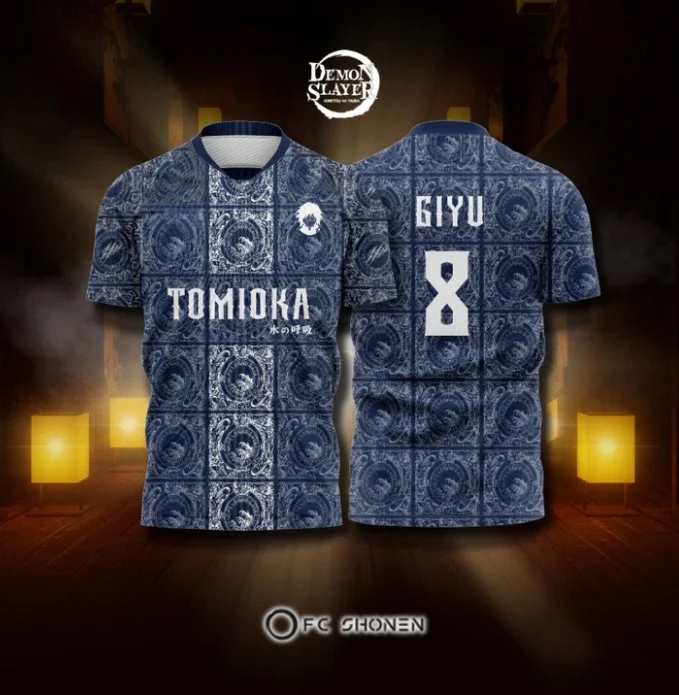 

2026 Bandai "Ghost Blade" Joint Football Style Jersey No. 8 TOMIOKA Water Column of The Ghost Killing Team