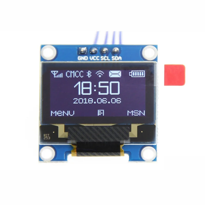 4X 0,96 pulgadas IIC I2C Serial GND 128X64 OLED LCD módulo de pantalla LED SSD1306 para Arduino Kit pantalla blanca