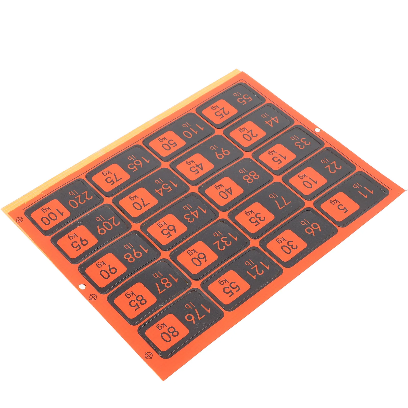 

1 Sheet Reusable Weight Plate Sticker Adhesive Label Gym Equipment Weight Tags for Fitness Training Gym Sticker Labels