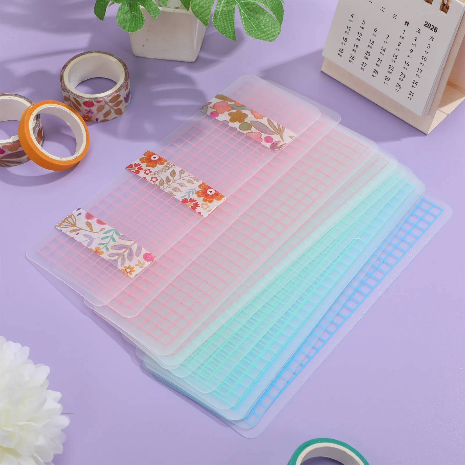 45Pcs Washi Tape Boards Plastic Masking Cards Tape Sub-Packing Plates for Office Home School Decorative Storage