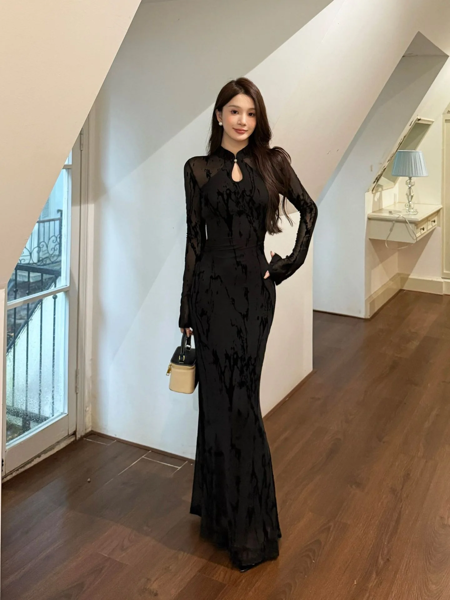 خمر Y2K الدانتيل تقسم شبكة الجوف التدريجي فساتين مُزينة بطباعة للنساء أنيقة فاخرة شير المتخصصة ضئيلة ثوب مسائي رداء