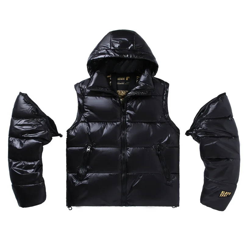 Winter Padded Jacket Men Waterproof Parkas Detachable Sleeves Jacket Coat Plus Size 10XL Fashion Winter Thick Jacket Windbreak