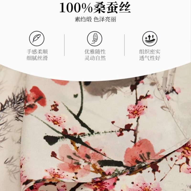 Wensli Silk Scarf for Mothers - Twelve Flower Goddess Series Mulberry Silk Long Scarf & Shawl