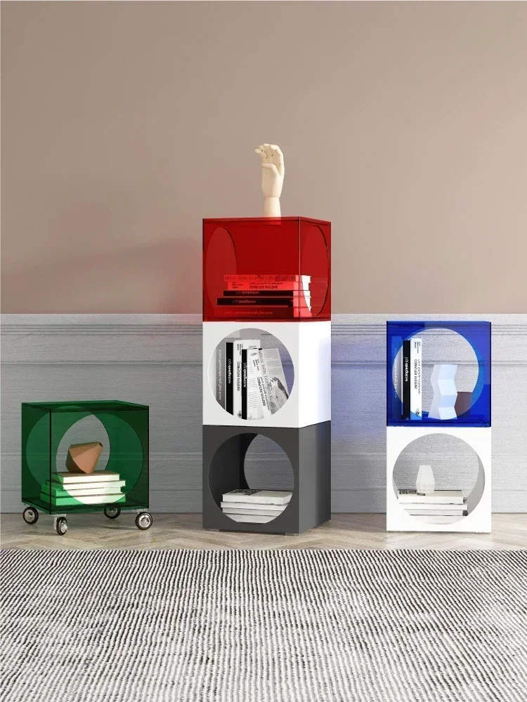 

Light luxury acrylic side table, movable living room, small coffee table, sofa side table, household bedside table