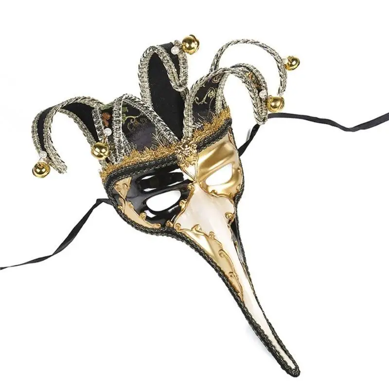 

652F Masquerade Half Face Mask Halloween Long Nose Eyemask Half Face Mask Masquerade Costume Accsessory for Women Men